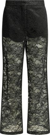 Sportmax Spxafoso Kant Wijde Broek - Dames - Wijde Broeken - Zwart - M - Katoen - Broeken