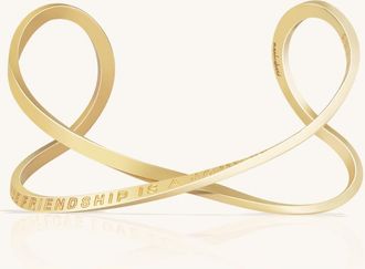 Mantra A True Friendship Is A Journey Without An End - Infinity Cuff in Yellow Gold at Nordstrom