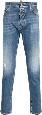 Dsquared2 Grafisch T-shirt - Heren - Slim Fit Jeans - Blauw - M - Jeans