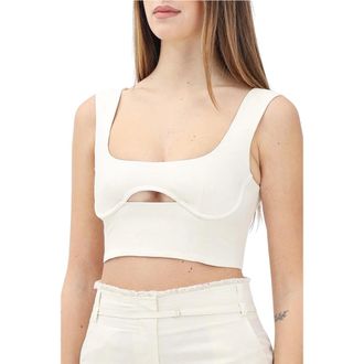 Patrizia Pepe Patrizia Pepe, Sleeveless Tops, female, White, Size: L Patrizia Pepe top