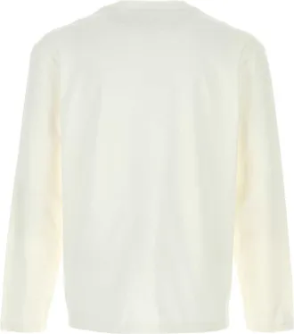 Jil Sander Mens Logo-Embroidered Cotton T-Shirt White