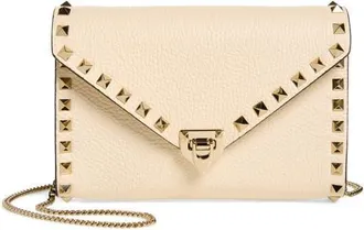 Valentino Garavani Mini Rockstud Leather Shoulder Bag in Light Ivory at Nordstrom