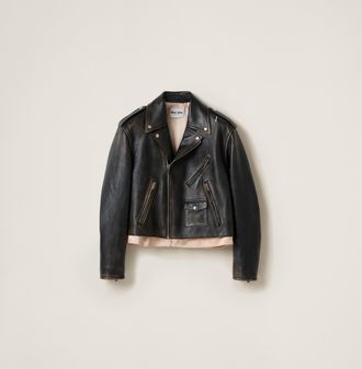 Miu Miu Nappa leather biker jacket