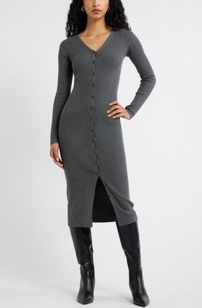 Open Edit Convertible Cardigan Dress in Grey Medium Charcoal Heather at Nordstrom, Size Xx-Small