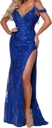 Johnathan Kayne Mermaid Gown In Royal Blue