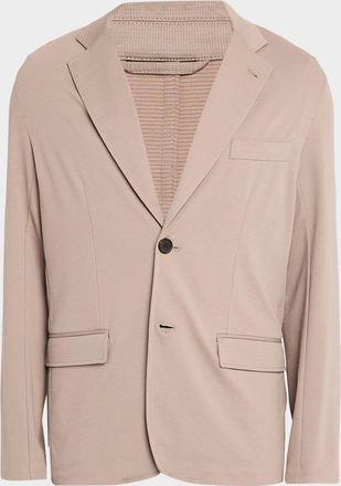 Emporio Armani Men & apos;s Micro-Textured Viscose Blend Single-Breasted Blazer
