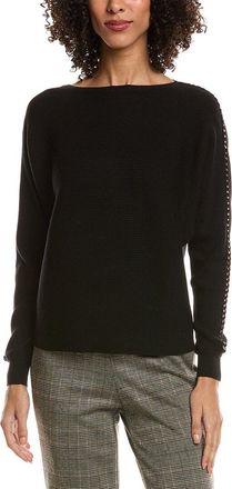 T Tahari Chain Trim Dolman Sweater