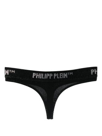 Philipp Plein Perizoma con cristalli - Nero