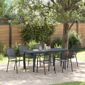 vidaXL Conjunto De Comedor De Jard&iacute;n 7 Pcs Antracita Acero Vidaxl