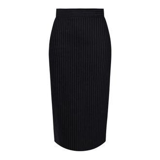 Elisabetta Franchi Pinstripe rok in koele wol - Dames - Rokken - Zwart - Maat: XS Wol