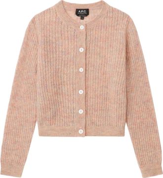 A.P.C. button-down cardigan - women - Polyamide/Wool - S - Pink