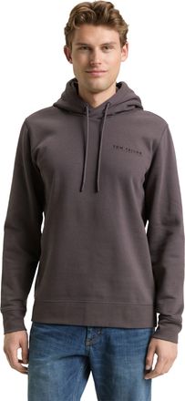 Tom Tailor Hoodie TOM TAILOR, Herren, Gr. XXL, tarmac grau, Sweatware, Obermaterial: 70% Baumwolle, 30% Polyester, unifarben, regular fit normal, ohne Ausschnitt