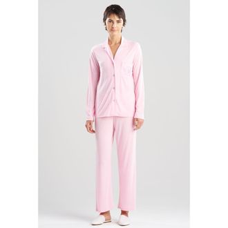 Natori Embroidery. Shangri La Notch PJ Set in Tulip at Nordstrom, Size X-Small