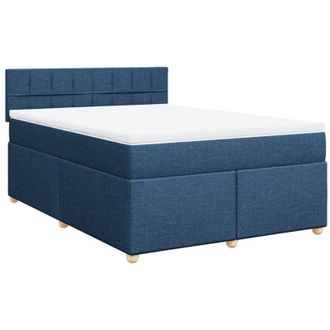 vidaXL Vidaxl - Cama Box Spring Con Colch&oacute;n Tela Azul 160x200 Cm