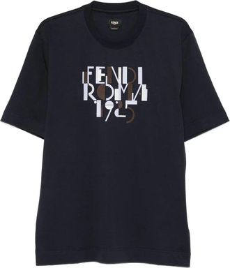 Fendi T-Shirt In Cotone Con Stampa Fendi Roma 1925-Uomo