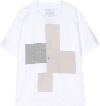 Fumito Ganryu front-pocket cotton t-shirt - men - Cotton/Nylon/Polyurethane - 1 - White