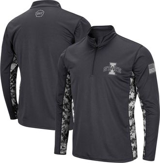 Colosseum Mens Colosseum Charcoal Iowa State Cyclones OHT Military Appreciation Digital Camo Lightweight Quarter-Zip Pullover at Nordstrom, Size Medium