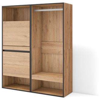 Skraut Home Skraut Home - Zapatero, Armario Zapatos Botas, 120x145x35 Cm, Dormitorio, Habitaci&oacute;n, Vestidor Abierto, Estilo Moderno, Roble