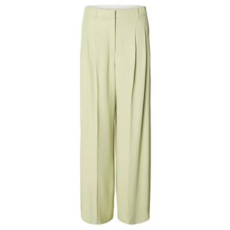 Selected Broeken, Dames, Groen, XS, Ellie HW Pant