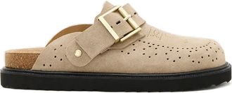 AllSaints Muiltjes met geperforeerd detail en gesp - Beige