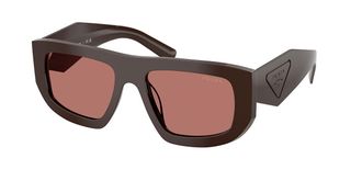 Prada PR D04SU 27I80W Womens Sunglasses Brown Size 53