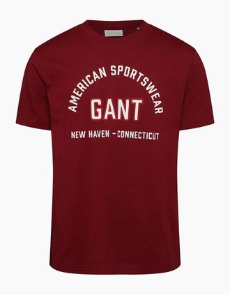 GANT Mens Printed Graphic T - Shirt - Plumped Red - Size: 42