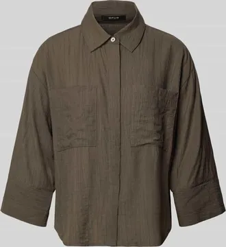 OPUS Regular Fit Bluse aus Viskose-Mix mit 3/4-Arm Modell Forna in Khaki, Gr&ouml;&szlig;e 36