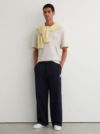 Reiss White Monogram Embroidered Relaxed-fit T-shirt, Xxl