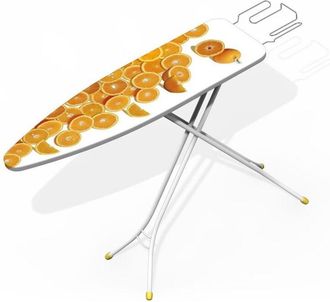 Trade Shop Trade Shop - Tabla De Planchar De Acero Ajustable 110x33 Cm Mesa Compacta Con Superficie Estampada
