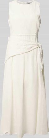 Mango Midikleid aus Viskose-Mix mit Spitzenbesatz in Offwhite, Gr&ouml;&szlig;e XL