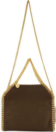 Stella McCartney Falabella Mini Top-Handle Bag In Brown Suede