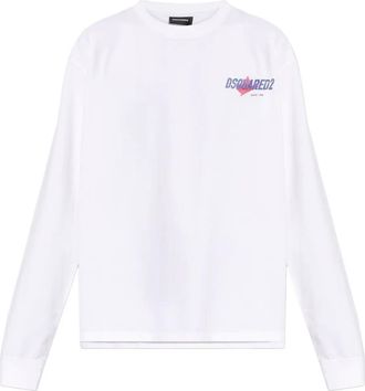 Dsquared2 T-shirt a maniche lunghe con logo - Bianco
