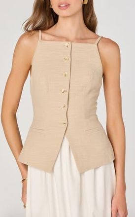 ASTR the Label Mix Media Sleeveless Dress in Natural Contrast at Nordstrom Rack, Size X-Small