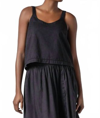 Lilla P Button Back Tank Top In Black