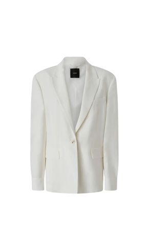 Pinko Viscose And Linen Single-breasted Jacket