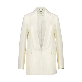Fendi Dames, Jassen, Wit, Maat: XS Zijde