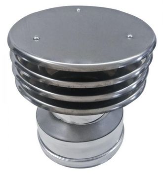 MBM Tubo De Humos De Pared Doble Aislado De Acero Inoxidable Con Terminal De Sombrero Lamelar Dn 130/180
