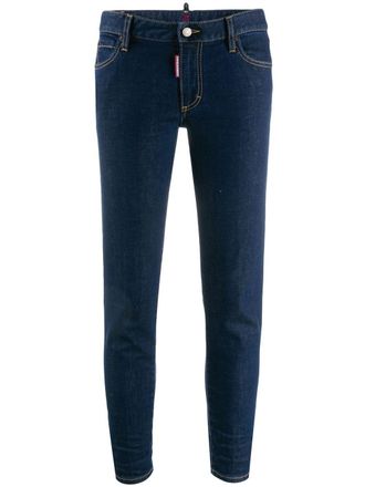 Dsquared2 Twiggy cropped jeans - women - Spandex/Elastane/Cotton/Cotton/Polyester - 40 - Blue