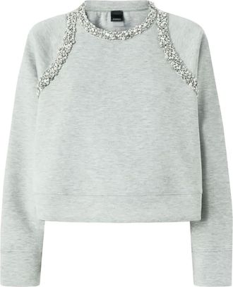 Pinko Felpa con decorazione sul collo - Grigio
