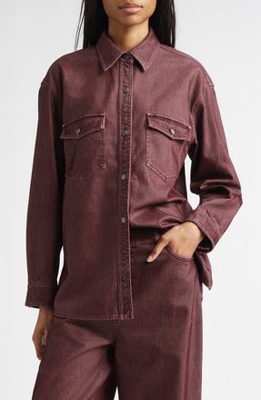 Golden Goose Journey Patty Cotton Twill Button-Up Shirt in Port Royale at Nordstrom, Size Xx-Small