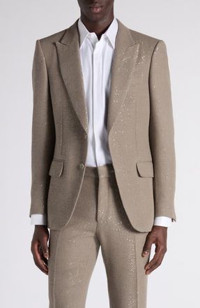 Tom Ford Sequin Light Bouclé Suit Jacket in Jbq Desert Taupe at Nordstrom, Size 36 Us
