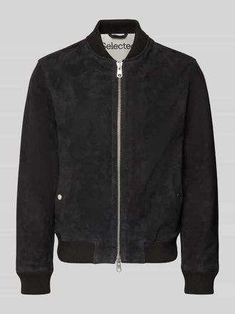 Selected Regular Fit Wildlederjacken aus reinem Ziegenleder Modell ARCHIVE in Black, Gr&ouml;&szlig;e XXL