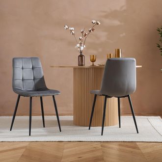 Birlea 2 Grey Dining Chairs Pair Axel