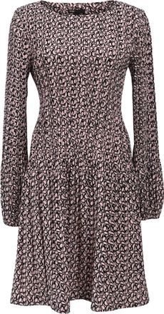 Maje Graphic-Print Long-Sleeve Woven Mini Dressin Multicolor Polyester