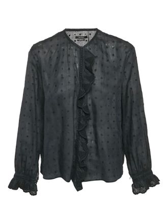 Isabel Marant Blusa Ramie con ricamo - Grigio