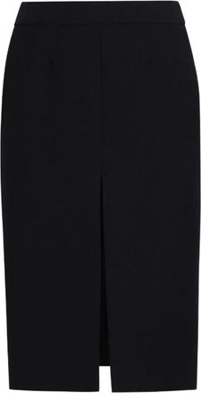 Dolce & Gabbana Zwarte hoge taille midi-rok met split aan de voorkant - Dames - Midirokken - Zwart - M - Rokken