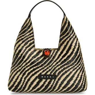 Marni Mini Stripe Top Handle Bag in 00N99 Black at Nordstrom