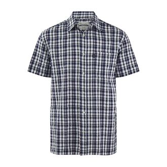 Champion Check Shirt Short Sleeve Chest Pocket Seersucker Mens M-5XL Croyde (UK, Alpha, XXL, Regular, Regular, Green)