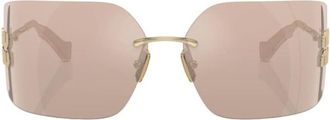 Miu Miu Onregelmatige Zonnebril - Dames - Accessoires - Roze - Maat: ONE Size