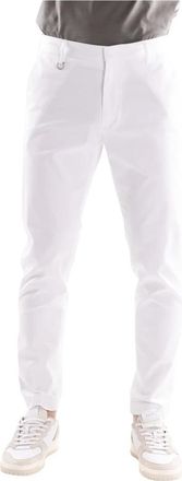 Paolo Pecora Slim-fit Broeken - Heren - Slim Fit Broeken - Wit - M - Katoen - Broeken